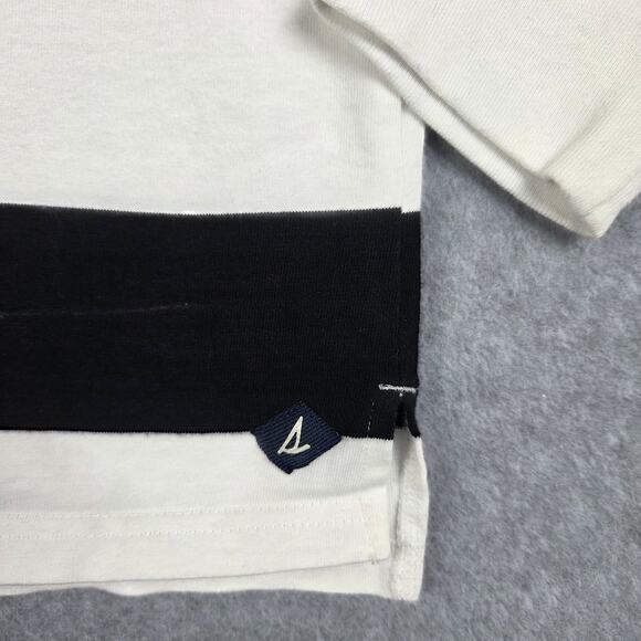 Sperry Mens Medium Stripe Long Sleeve Pocket T-Shirt Black and Off White - Picture 7 of 12
